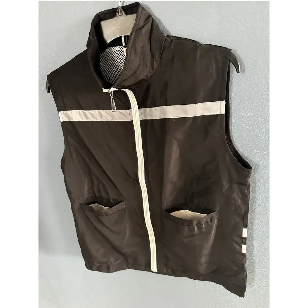 Mens Black Dream TSchunyifang Zipper Front Sleeveless Vest Size Large - Picture 3 of 8